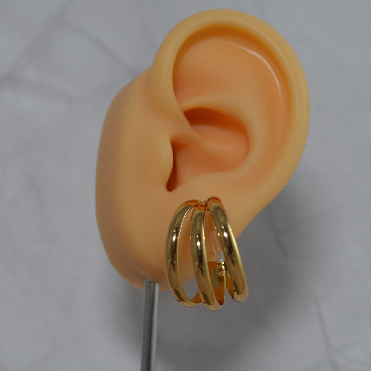 Creolen 3-fach Ring golden