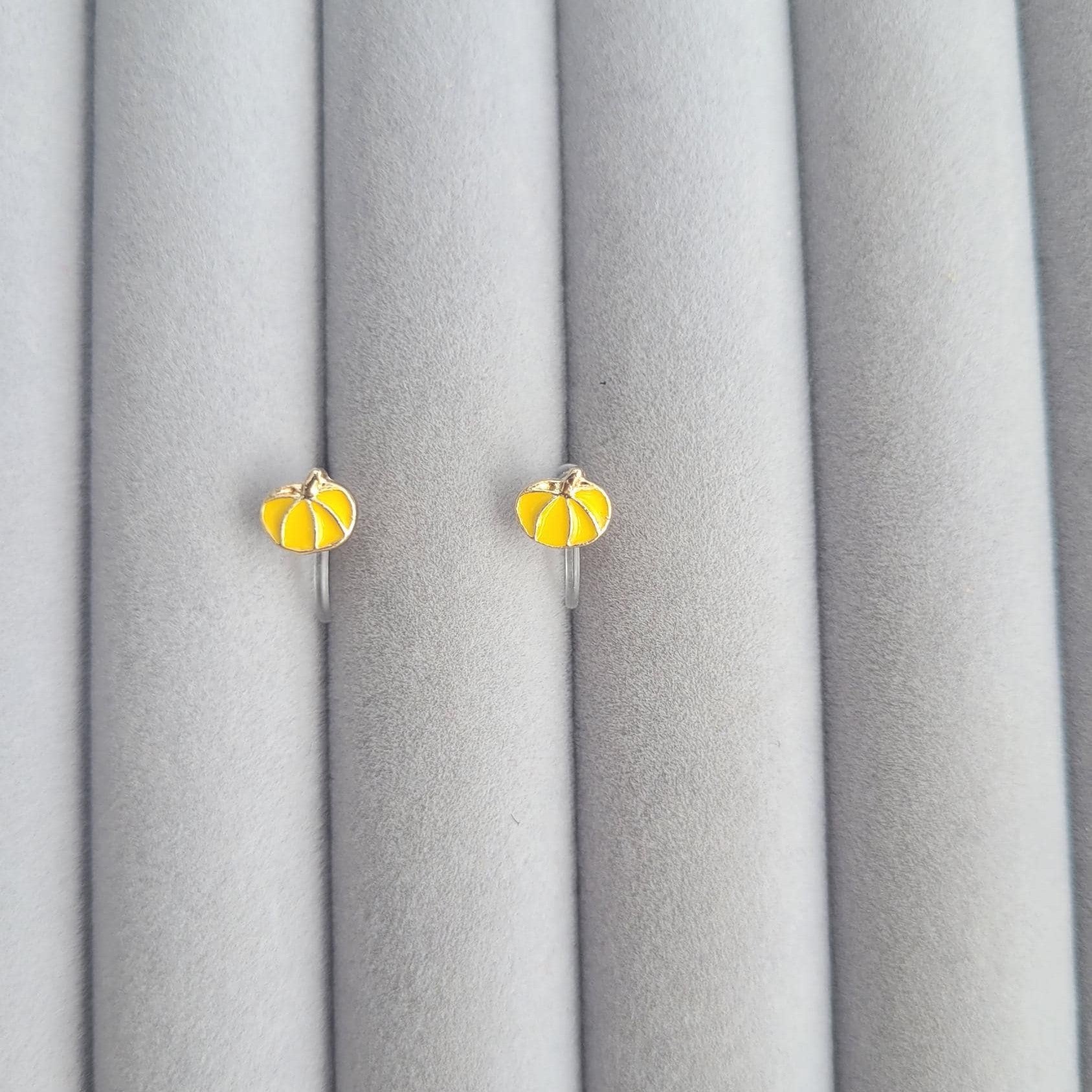 Kürbis orange Ohrclips