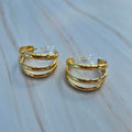 Creolen 3-fach Ring golden
